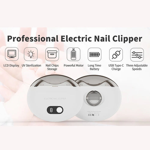 2 IN 1 Electric Nail Clipper Cutter 3 Speed Low Noice Automatic Nail Grinder Trimmer For Adult Mini Manicure Tools Nail Care