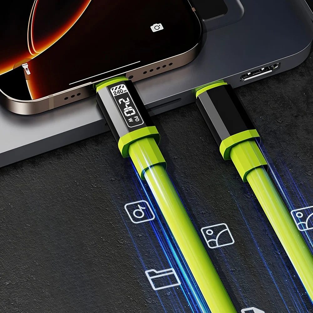 240W USB Type C To USB C Cable Fast Charging Charger Wire 0.3M 1M 1.5M 2M Type-C Charger Data Cord For iPhone 17 Xiaomi Samsung