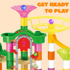 Joyfy 236 Pcs Glowing Marble Run with Motorized Elevator Construction Building Blocks STEM Educational Toys Set for Kid Ages 4-8