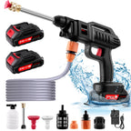 21V Cordless High Pressure Washer 60Bar Portable Wireless Cleaner with 2 Batteries Foam Cannon & Nozzles Handheld Washer for Car Garden Patio Outdoor Cleaning