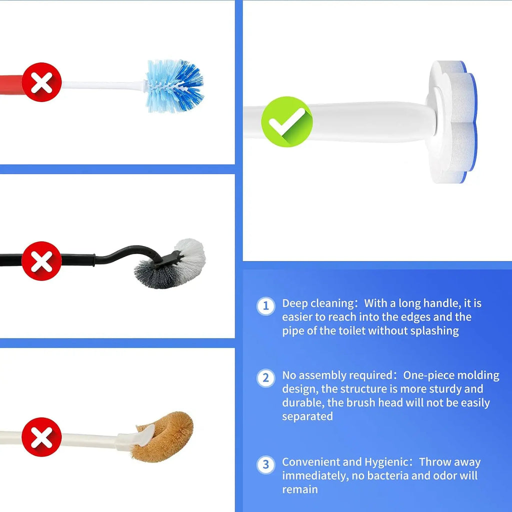 Disposable Toilet Bowl Brush with 18 Toilet Wand Refills, Toilet Bowl Cleaner Wands, Toilet Cleaning System Starter Kit