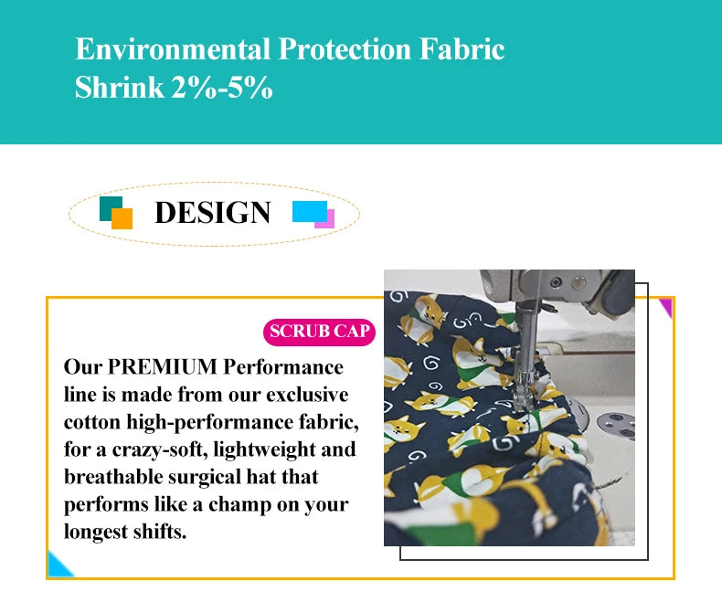 Shark Pattern Scrub Cap for Men Women 100% Cotton Healthcare Surgical Dentist Skullcaps Hospital Working Hats K329