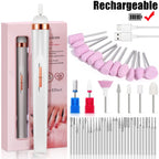 Portable Electric Nail Drill Machine USB Rechargeable Manicure Set for Nail Salon Exfoliation & Polishing for Home Salon