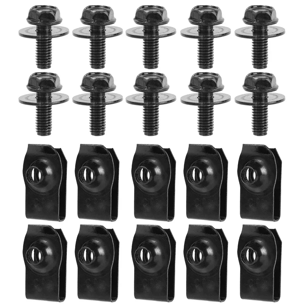 Car Body Bolts U Type Nut Clips M6 Automobile Bumper Fender Rivet Engine Cover Undertray Splash Shield Guard Liner Screws Clips
