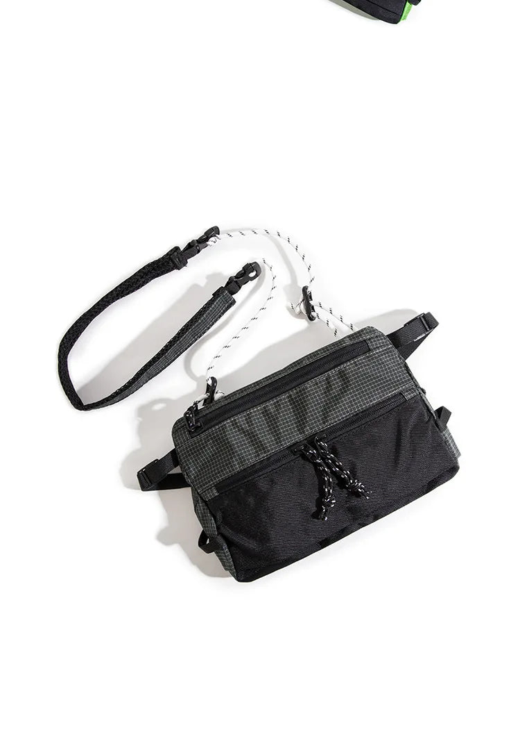 Outdoor Sports Crossbody Sling Bag Nylon Retro Waterproof Tear-Resistant for Cycling Running Hiking Outdoor Essentials