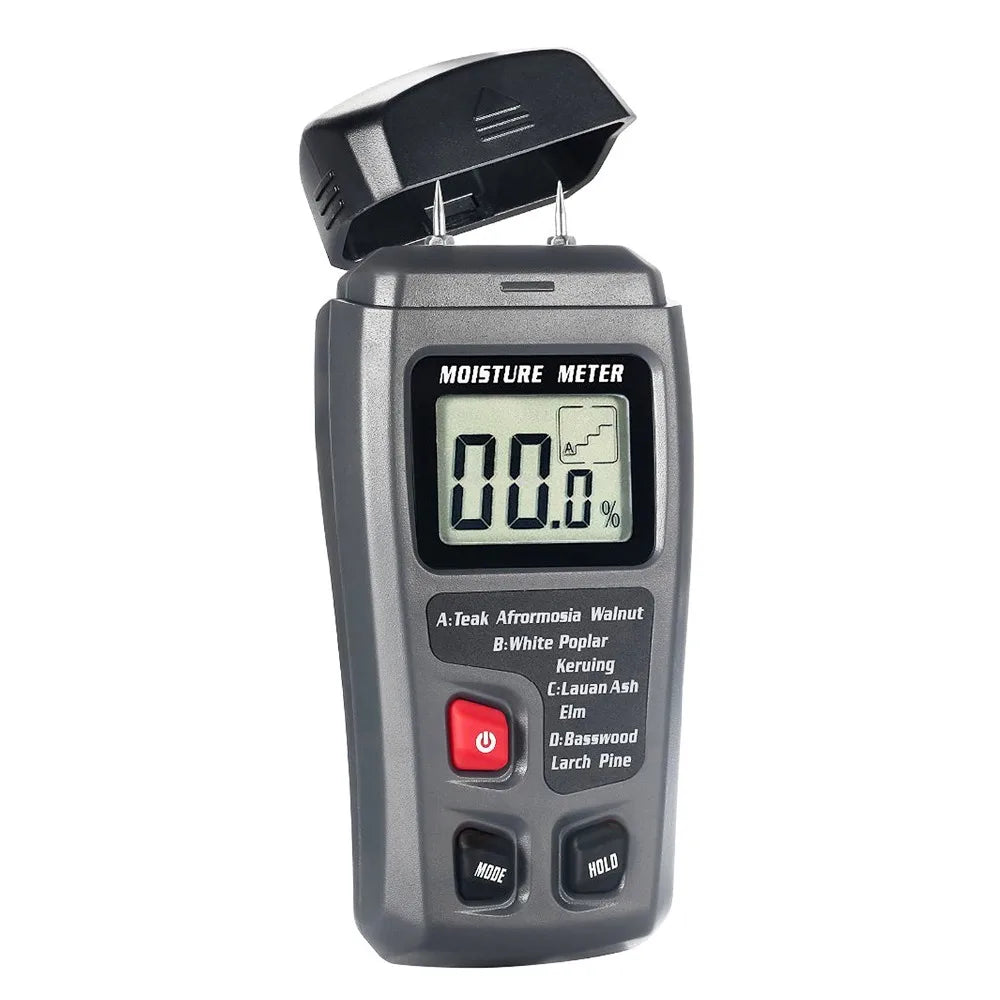 BSIDE Digital Wood Moisture Meter Professional Timber Damp Tester Handheld Hygrometer Lumber Detector EMT01 with HD LCD Display