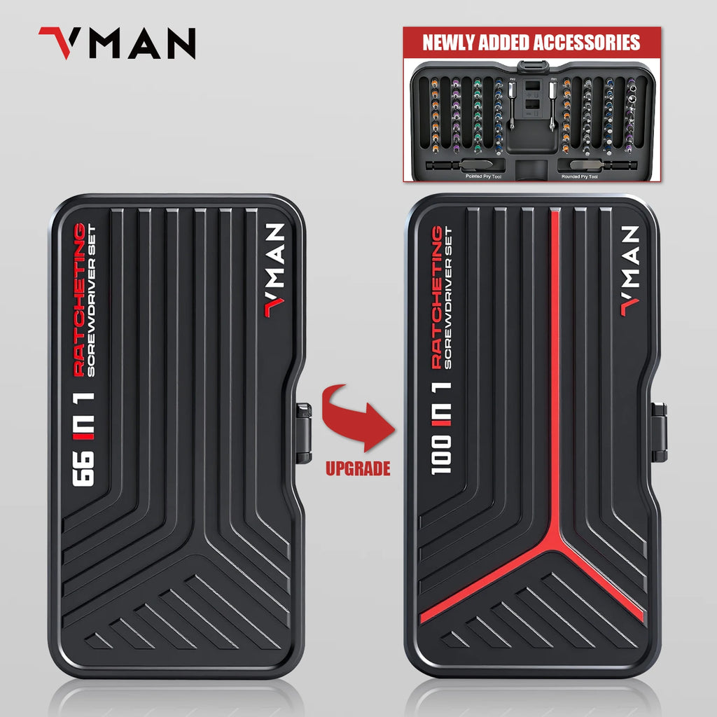 VMAN 100in1 Multifunction Ratchet Screwdriver Set Multi Magnetic Bits Mini Repair Tool Kit Household Tool For PC & Desk Etc.