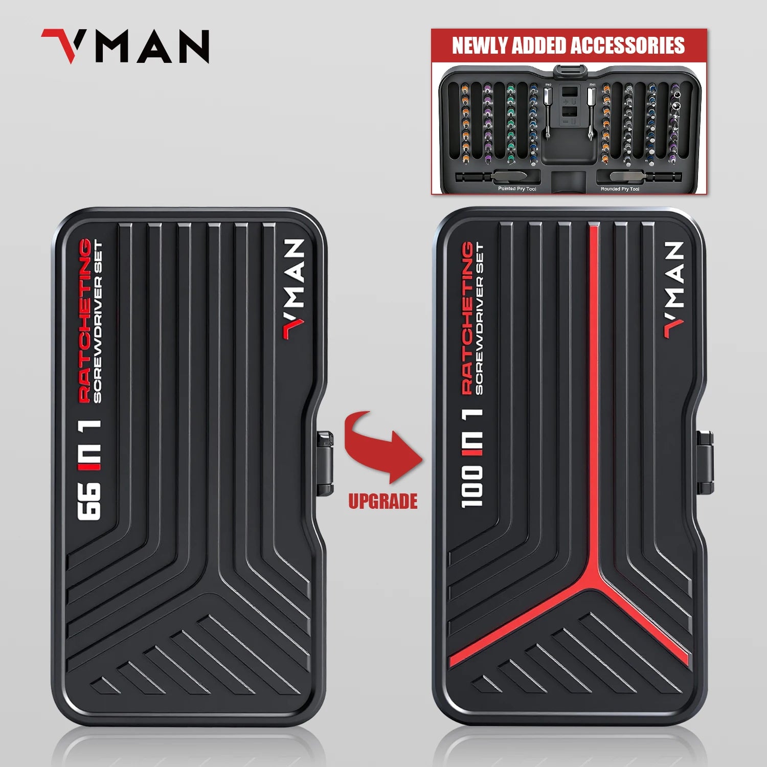 VMAN 100in1 Multifunction Ratchet Screwdriver Set Multi Magnetic Bits Mini Repair Tool Kit Household Tool For PC & Desk Etc.