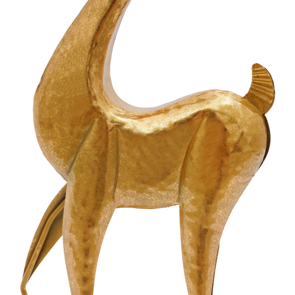 Retro Gold Deer Statue Metal Reindeer Figurines Modern Elegant Indoor Holiday Decor Statue for Homes Offices Cafés Star Hotels 27*13*85cm/10.63*5.12*33.46in