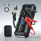 4 In 1 Car Jump Starter with LED Lighting 4000A Portable Car Battery Charger Power Bank Tire Inflator Pump 160PSI Air Compressor