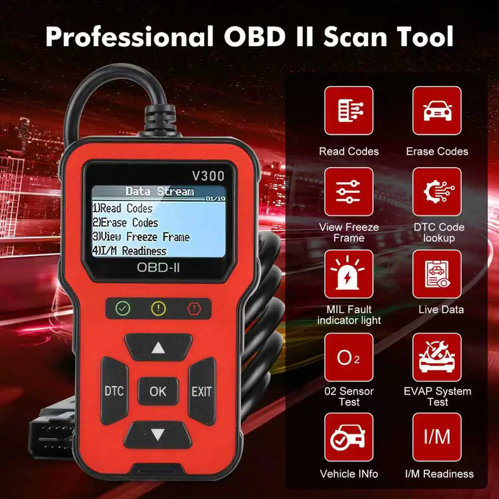 V300 OBD Scanner Car Diagnostic Tool with Color Screen Auto Scanner for Cars Code Reader Check Engine Light Fix OBD2 Scanner
