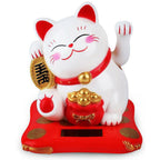 2.5 Inch Lucky Cat Ornaments Cute Solar Power Desk Cat Decoration Works Well Lucky Cat Car Ornaments Durable Home Decoration