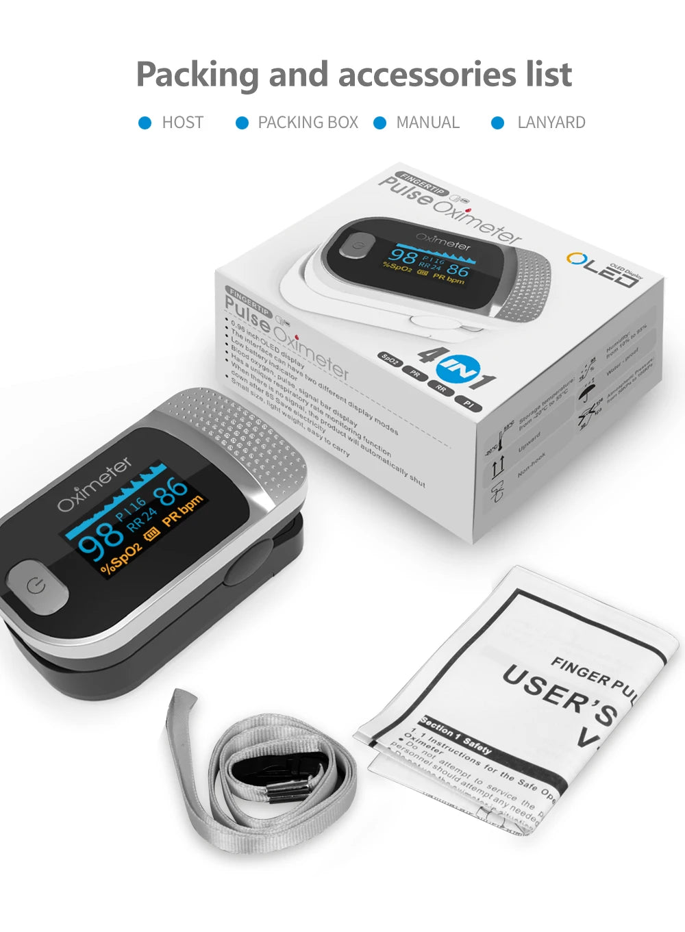 Tensiometer Or Finger Oximeter Medical Digital Blood Pressure Monitor Heart Rate Pulse Meter Household Automatic Tonometer