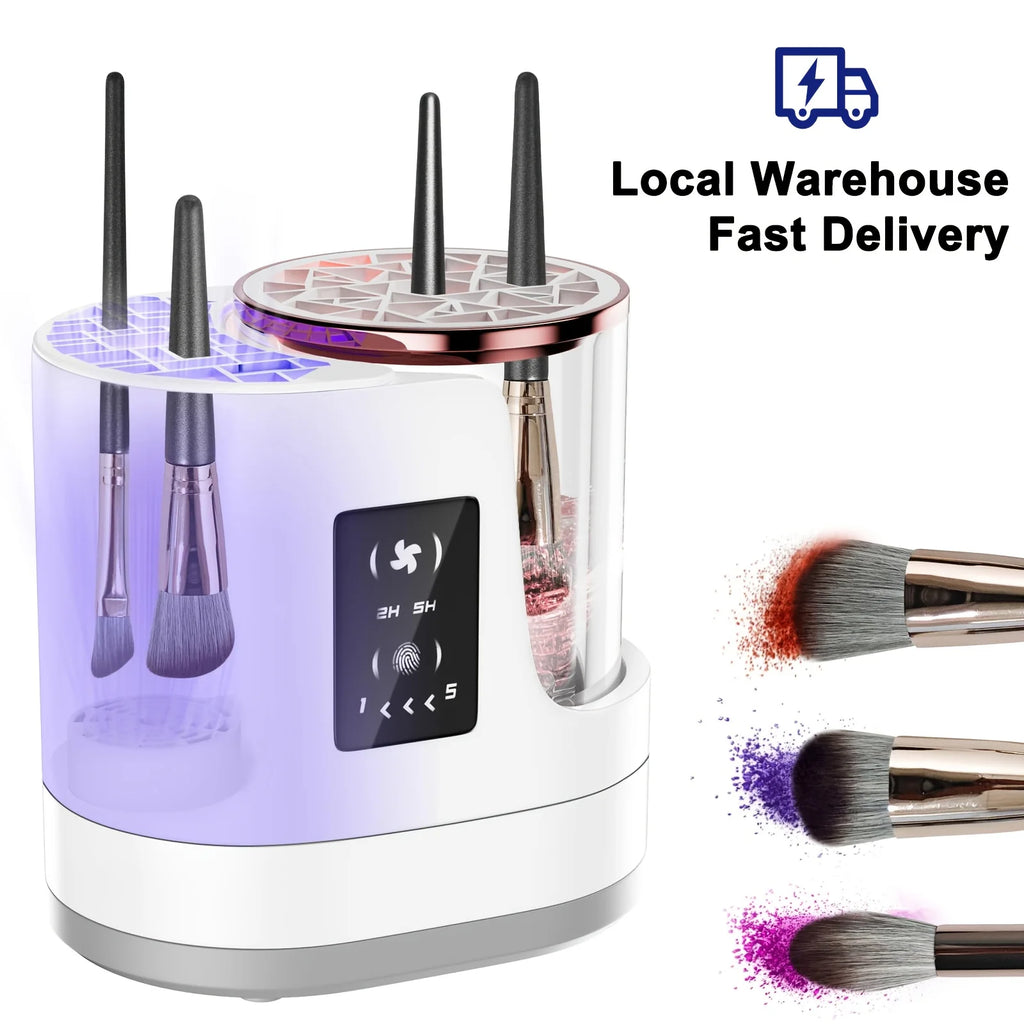 3-in-1 Electric Makeup Brush Cleaner & Dryer Fully Automatic Quick-Drying Tool No Damage to Brush Bristles Beauty Accessory