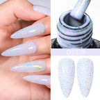 MEET ACROSS 7ml Cheese Glitter Sequins Gel Shimmer Candy Color Semi Permanent UV LED Gel For Nails Nail Art Hybrid Varnishes