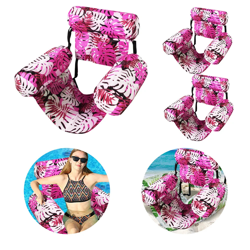 Inflatable Pool Float Floating Lounger Chair Leakproof Pool Lounge Float with Arm & Backrest Water Hammock for Pool Lake Beach