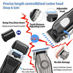 Professional Hair Clipper Set for Men, Cordless Haircut Kit with LED Display, 3-in-1/2-in-1/1pc  rechargeable Hair Clipper & T-Blade Trimmer & electric shaver, Barber Zero-Gapped Detailer, DIY Grooming Tools with Scissors, Co