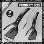 New 2 in 1 Grip Flip Spatula Tongs Egg Flipper Spatula Nylon Non Stick Coating Pancake Fish French Toast Omelet Making Tool