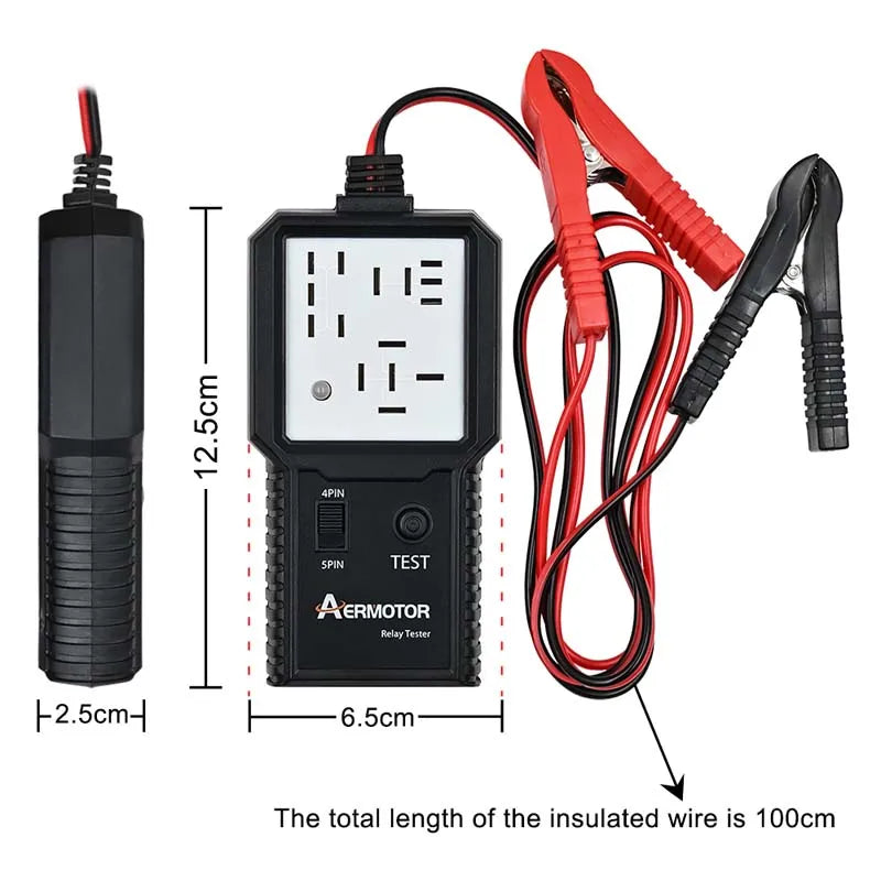 Aermotor 12V -24V Car Relay Tester Electronic Automotive Relay Detector Auto Battery Checker Alternator Analyzer Diagnostic Tool