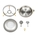2.5L/2.64QT Round Chafing Dish Buffet Set Stainless Steel Servers Warmers with Visible Window & Fuel Holders Warming Tray for Hotels Buffets Restaurants Family Gatherings 36*36*23cm