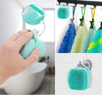2-in-1 Silicone Pet Bath Brush - Fur Cleaning Massaging Foam Making Gentle on Dog Skin