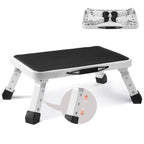 VEVOR Step Stool 1 Step 330lbs Capacity Adjustable Height Toddlers Adults Non Slip Sturdy For Office RVs Pets Bathrooms Bedrooms