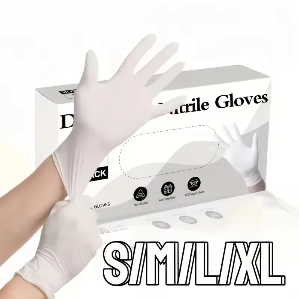 Heavy Duty White Nitrile Gloves, Anti-Slip & Cut Resistant, Perfect for Kitchen, Gardening, Car Wash, Industrial Cleaning