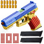 SIG17/USP Building Block Toy Gun Shell Throwing Continuous Firing Airsoft Blowback Empty Hanging Toy Pistol for Outdoor CS Game