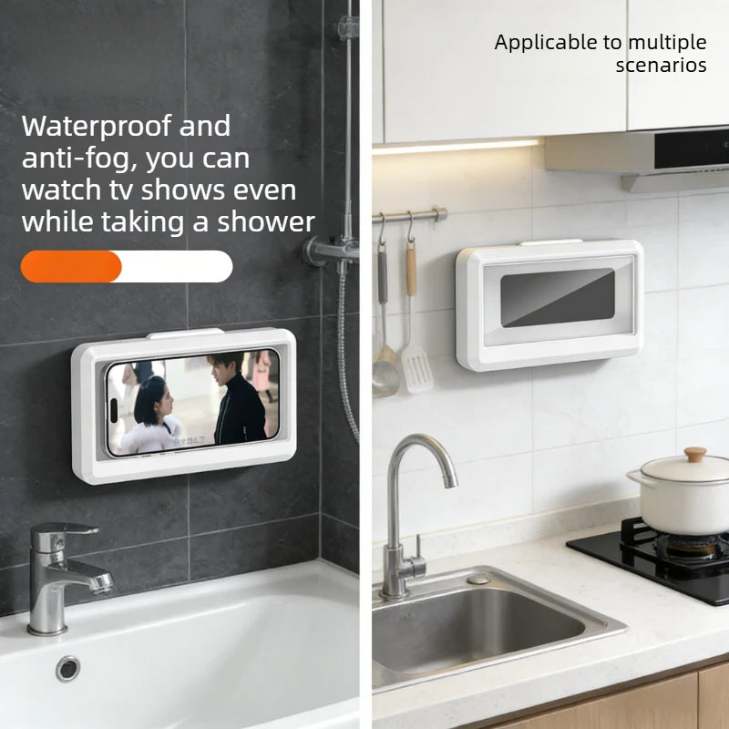 Fixed Universal Waterproof and Anti-fog Mobile Phone Case For Bathhouses Draining Phone Holder Waterproof Touched Shower Phone