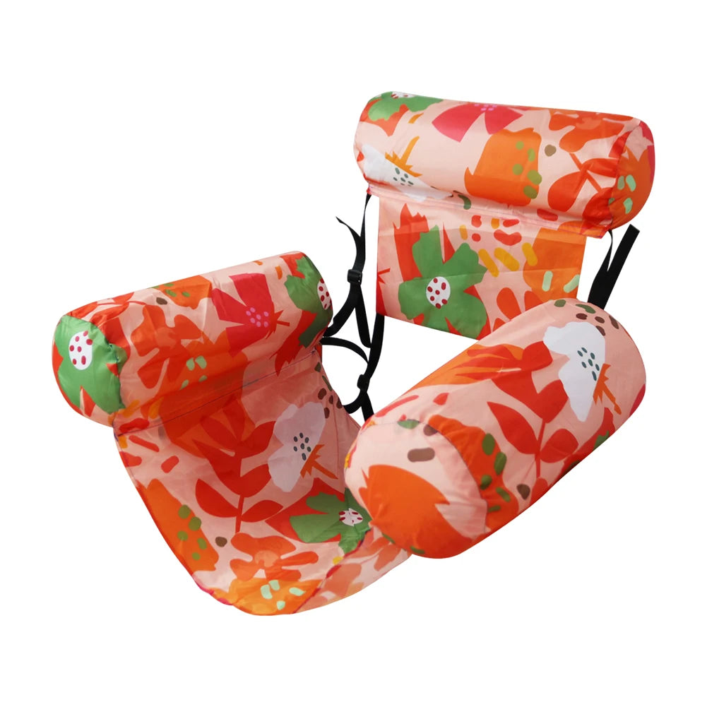 Inflatable Pool Float Floating Lounger Chair Leakproof Pool Lounge Float with Arm & Backrest Water Hammock for Pool Lake Beach