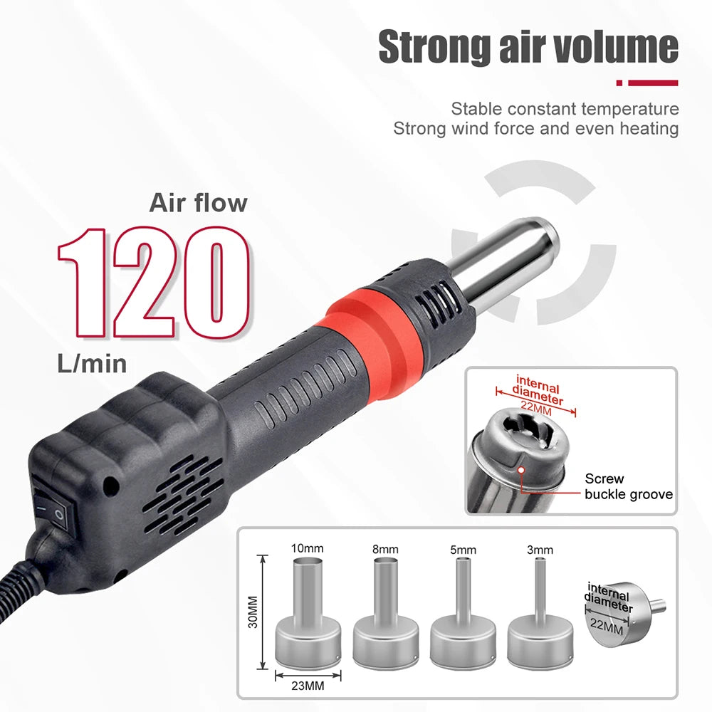 JCD 750W Micro Heat Gun Rework Soldering Air Station LCD Digital Hair Dryer 220V 110V For BGA SMD Hot Air Soldering Tools 8208
