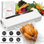 120W High Power Vacuum Sealer 95KPA Strong Suction Digital Countdown Dry & Wet Food Sealer Machine with 20pcs Bags for Home Refrigerator Sous Vide Cooking