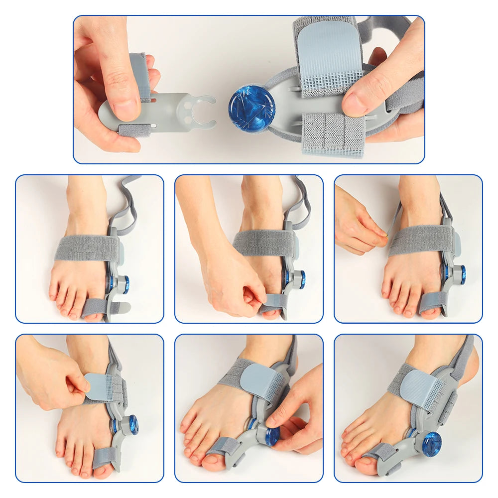 Adjustable Unisex Bunion Foot Adjuster Hallux Valgus Braces Rotatable Toe Separator Straightener Pedicure Finger Toe Adjuster
