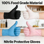 100 PCS Black Nitrile Gloves Thickened Disposable Gloves for Cleaning Hairdressing  Waterproof Dishwashing Tattoo Gloves