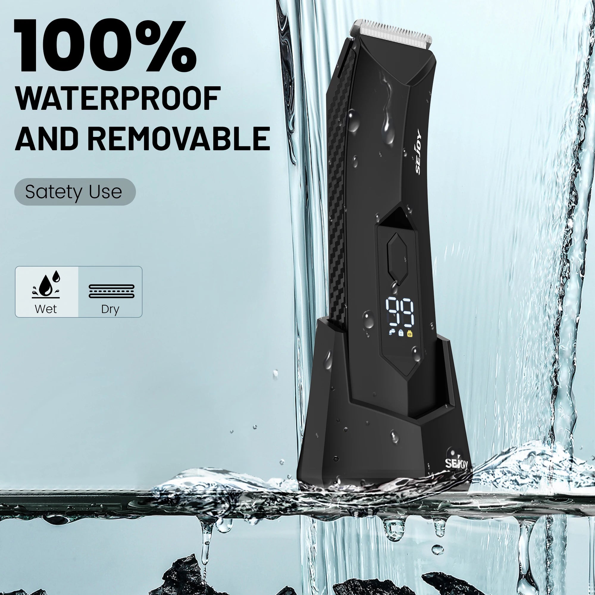 SEJOY Body Pubic Hair Trimmer for Men With Standing Recharge Dock,Balls Women Lady Shaver Hair Removal Bikini Trimmer