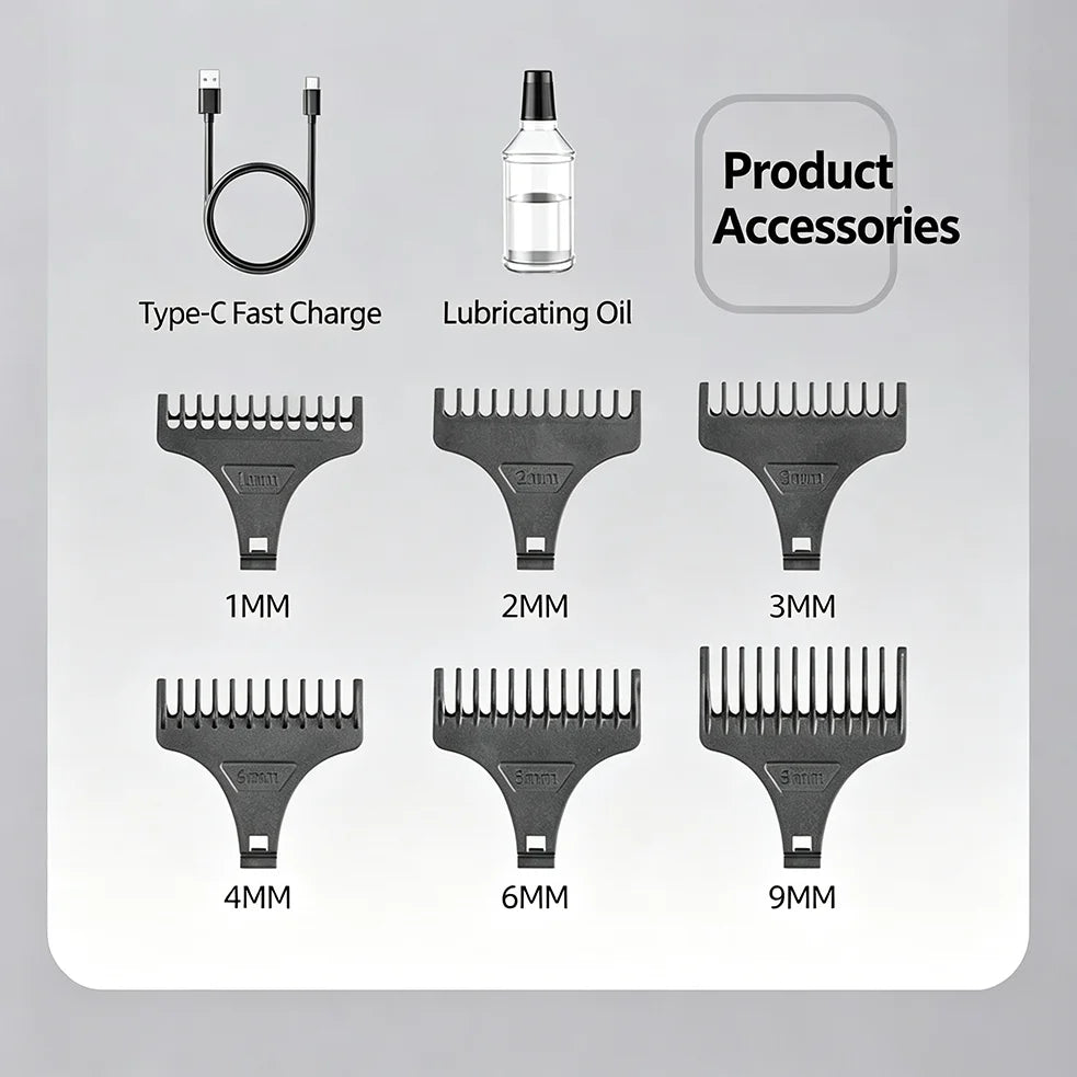 Electric Hair Clipper for Home Use, Hair Salon Specific Oil Head Carving Hair Clipper, Shaving Head Divine Tool