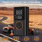 Cordless Mini Tire Inflator, 150 PSI Portable Air Compressor with Digital Display & LED Light, for Car, Motorcycle, Bike, Ball