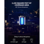 Minimoon Bug Zapper Outdoor Mosquito Zapper with Dual LED Light 4200V Fly Zapper 15W Electric Fly Traps Outdoor IPX4 Insect Trap
