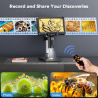 7inch Microscope 1200X 16MP HD Electronic Microscopes Camera Magnifier for Soldering Phone Repair Microscope, Coin, PCB, PC View