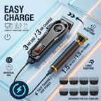 Professional Hair Clippers with LED Display, Cordless Rechargeable Trimmer & T-Blade Shaver for Men, Balding Grooming Kit