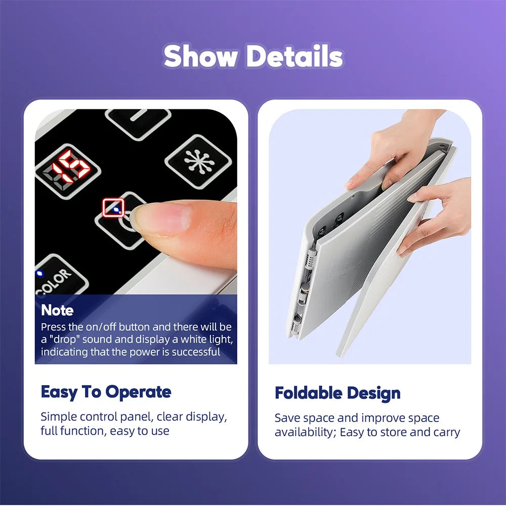 Foldable 7 Color LED Photon Facial Body Beauty Machine Skin Rejuvenation Light Nano Spray Equipment Home Skin Care SPA Instrument