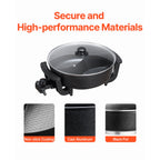 SucceBuy Electric Hot Pot 5 L Double-flavor Shabu Shabu Pot Non-Stick Electric Cooker with Divider Glass Lid for 6-10 People