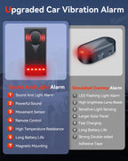 Wireless Car Vibration Burglar Alarm With Light 108dB Loud Car Door And Window Anti Theft Alarm Bike Motorcycle Security Alarm