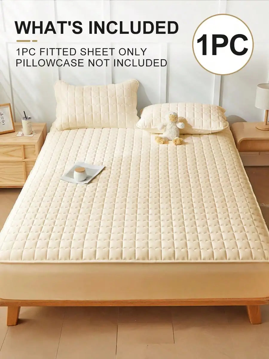 Curved Plaid Fitted Sheet, 30cm Deep Pocket. Available in Twin, Full, Queen, King and 7 colors. Waterproof, soft, breathable, wrinkle-resistant and snug-fitting, perfect for bedroom use as daily bedding.