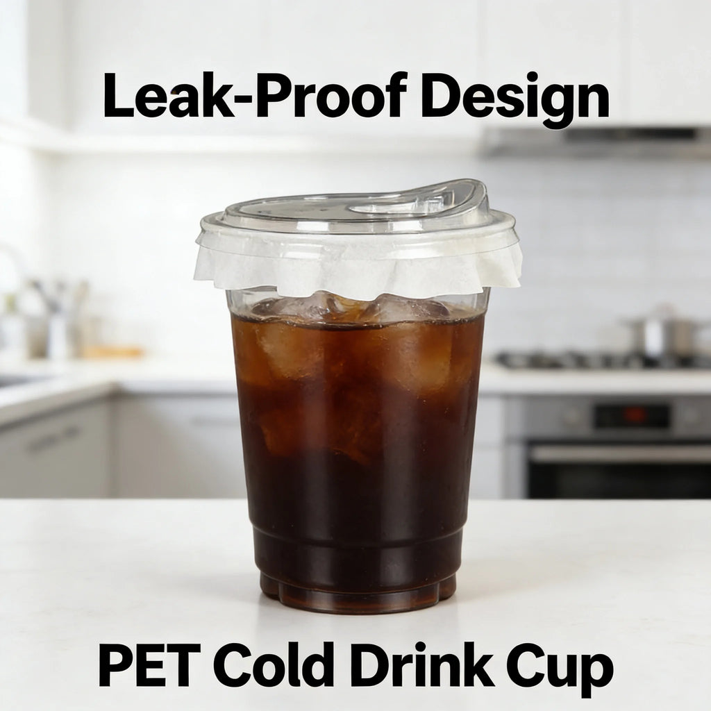 20 PCS PET Cold Drink Cups with Lids Leak-Proof Disposable Clear Plastic Cups for Iced Coffee Bubble Tea Smoothie