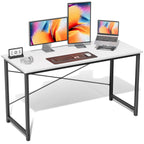 JHK Computer Office Desk Writing Study Office Gaming Table Modern Simple Style Compact Metal Frame Wood Tabletop Easy Assembly