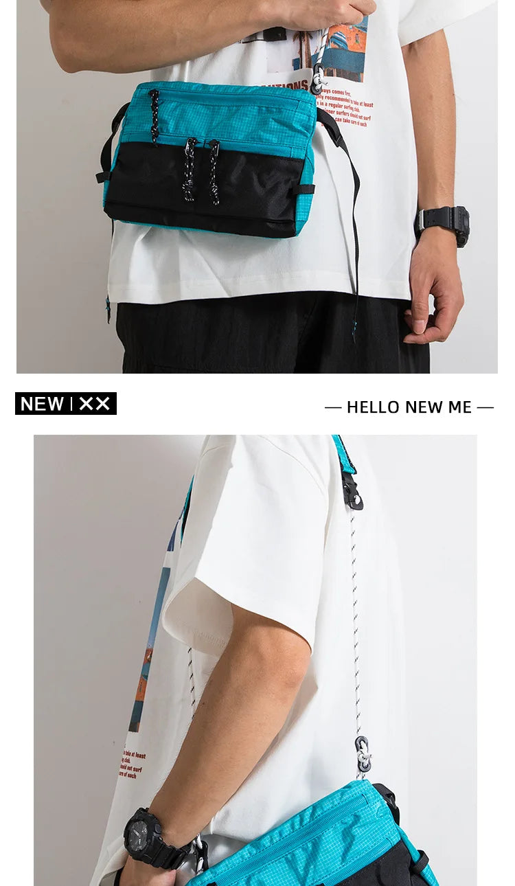 Outdoor Sports Crossbody Sling Bag Nylon Retro Waterproof Tear-Resistant for Cycling Running Hiking Outdoor Essentials
