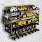 Power Tool Storage Rack 4 Layers Organizer-8 Tool Floating Shelf Wall Mount Heavy Duty Iron Drill Holder for Basement Workbench