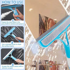 3 in 1 Window Cleaning Squeegee Multi Function Glass Mirror Wiper with Spray Bottle Microfiber Scrub Household Car Cleaner Tools