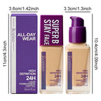 Full Coverage Liquid Foundation, Long-Lasting Oil-Control Matte Primer, Smooth and Non-Caking, Conceals Blemishes and Spots